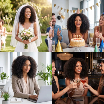 Perruque afro polyvalente mariage soirée anniversaire travail