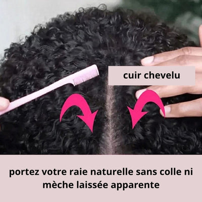 Perruque afro raie
